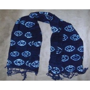 Blue eye print scarf by Djénéba Dao: