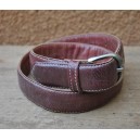 Vintage maroon leather belt by Leonard Ouedraogo & Kalifa Sankara